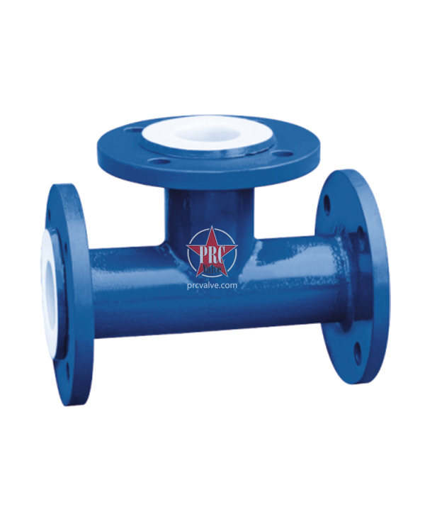 Fluorine lined three-way pipe