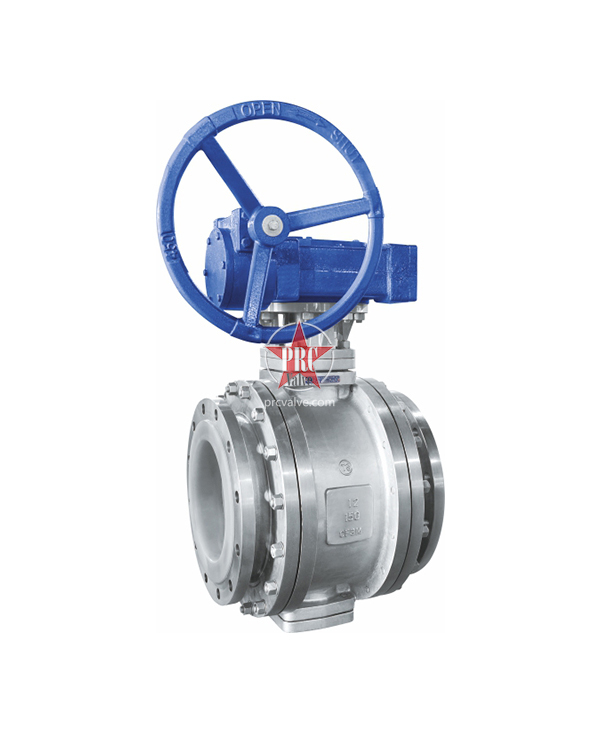 Fluorine lined worm gear ball valve